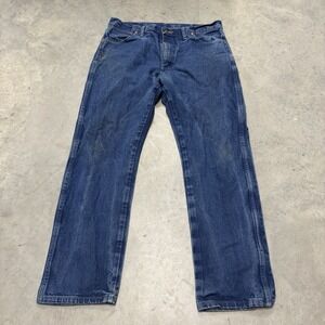 Wrangler Western Jeans Mens 36x32 Blue Denim Cowboy Outdoor Pant Retro Work Wear